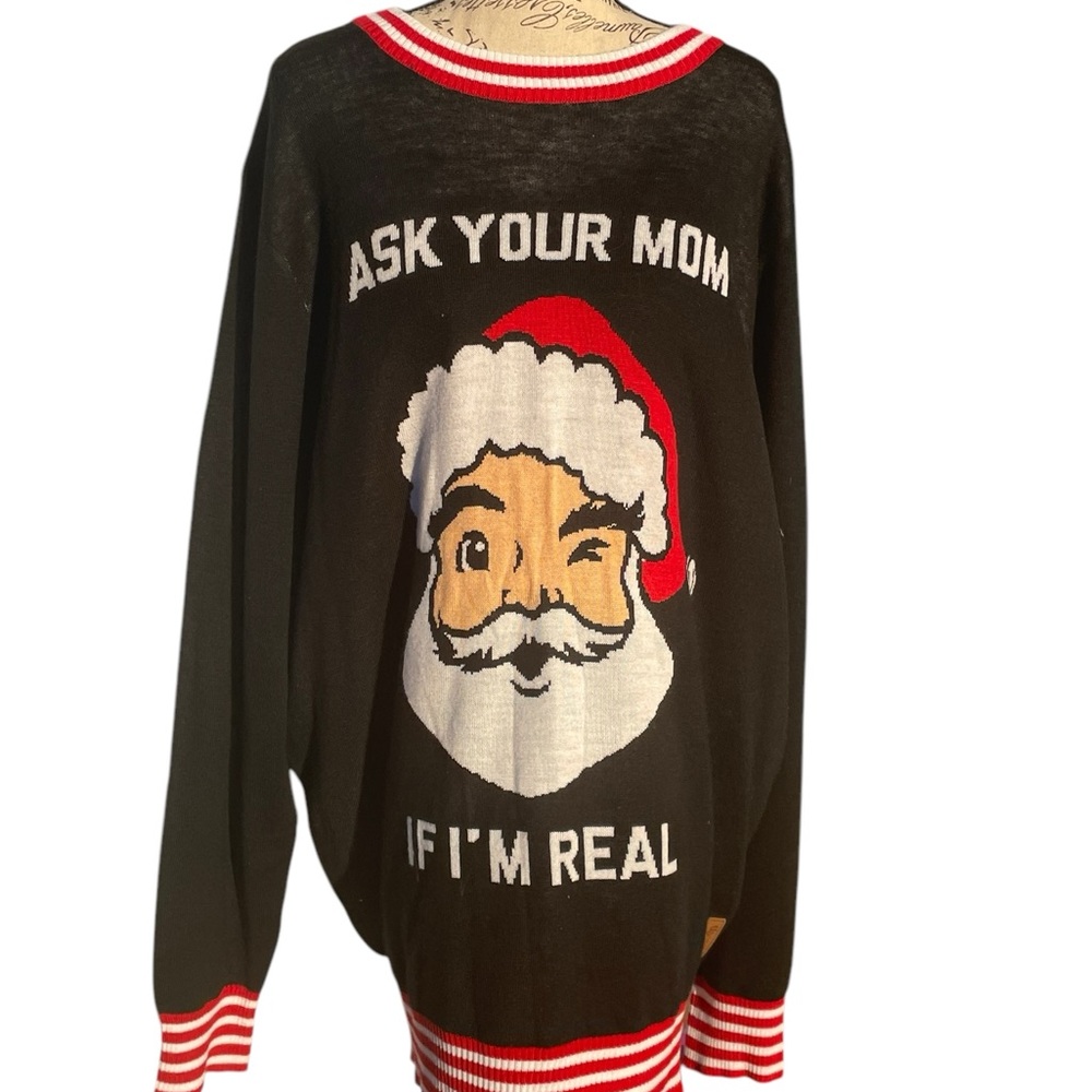 Tipsy Elves Santa “Ask Your Mom If I’m Real,” Size XL,‎ EUC